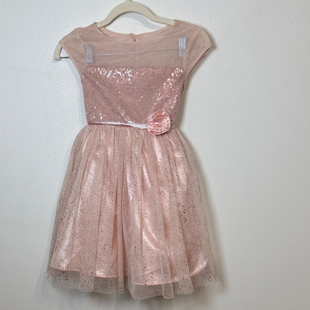 Jona Michelle Pink Sequin & Tulle Party Dress